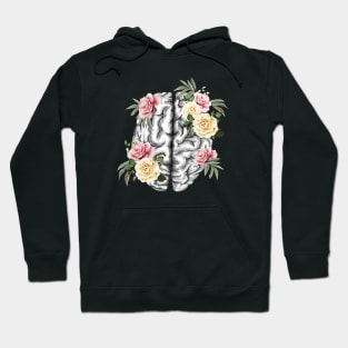 Brain human anatomy,Floral, apricot blond roses, mental Hoodie